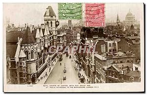 Bild des Verkufers fr Carte Postale Ancienne Royal courts of justice with old baley St Paul's cathedral London zum Verkauf von CPAPHIL