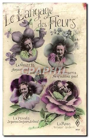 Bild des Verkufers fr Carte Postale Ancienne Le langage des fleurs zum Verkauf von CPAPHIL