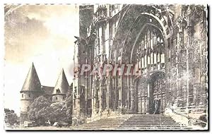 Carte Postale Ancienne Beauvais Le Porche la cathédrale les Tours du Palais de Justice