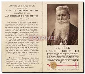 Seller image for Image pieuse Extraits de l allocution prononcee par le cardinal verdier archeveque de paris Daniel Brottier for sale by CPAPHIL