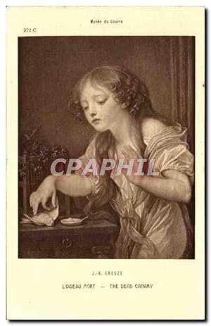 Seller image for Carte Postale Ancienne L'Oiseau Mort The Dead Canary Greuze Musee du Louvre Paris for sale by CPAPHIL