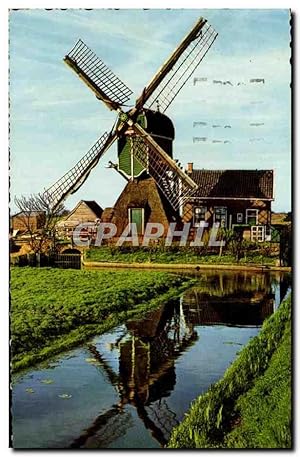 Carte Postale Ancienne Hollandse Molen Dutch Windmill Hollandische Muhle Moulin a Vent