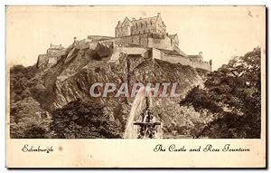 Carte Postale Ancienne Edinburgh The Castle and Ross Fountain