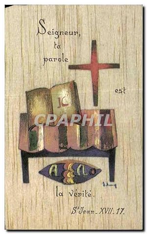 Bild des Verkufers fr Image pieuse Seigneur ta parole la verite Francoise Lescel Eglise du St Esprit Meudon la fort 1969 zum Verkauf von CPAPHIL