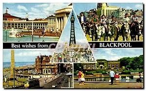 Carte Postale Ancienne Best wishes from Blackpool