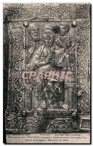 Seller image for Carte Postale Ancienne En Morvan Saulieu Basilique Saint Andocehe Evangeliaire dit Missel de Charlemagne for sale by CPAPHIL