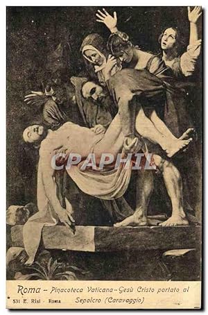 Seller image for Carte Postale Ancienne Roma Pinacoteca Vaticana Gesu Cristo Portato Al Sepolcro Caravaggio for sale by CPAPHIL