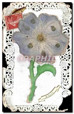 Seller image for Carte Postale Ancienne Fantaisie Fleur Brodee for sale by CPAPHIL