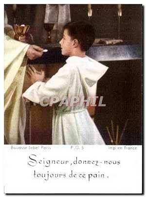 Bild des Verkufers fr Image seigneur donnez nous toujours de ce pain Communion Cancale 1962 Daniel Bougeard zum Verkauf von CPAPHIL