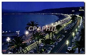 Carte Postale Ancienne Nice La Nuit Promenade des Anglais