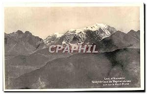 Bild des Verkufers fr Carte Postale Ancienne Lac d'annecy telepherique de veyrier du clac vue sur le mont blanc zum Verkauf von CPAPHIL