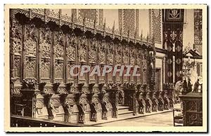 Carte Postale Ancienne Louvain Eglise Saint gerirude Les Stalles