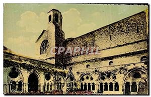 Carte Postale Ancienne Narbonne Abbaye de Fontfroide Les Cloîtres et la Tour de I'Eglsie