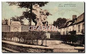 Carte Postale Ancienne Ermenonville Statue de J J Rousseau