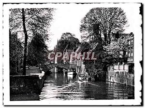 Carte Postale Semi Moderne Brugge Bruges Groene Rei En Peerdenbrug Quai Vert et Pont du Cheval