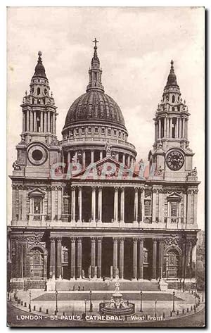 Imagen del vendedor de Carte Postale Ancienne London St Paul's Cathedral West Front a la venta por CPAPHIL