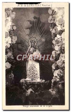 Bild des Verkufers fr Carte Postale Ancienne de Lumieres Vierge Couronnee de la Crypte zum Verkauf von CPAPHIL