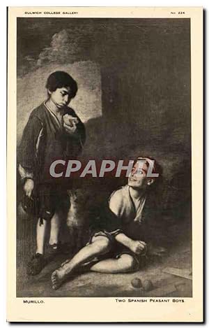 Imagen del vendedor de Carte Postale Ancienne Murillo Two Spanish Peasant Boys Dulwich College Gallery Enfants a la venta por CPAPHIL