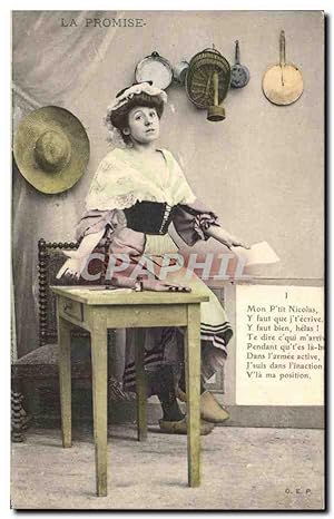 Bild des Verkufers fr Carte Postale Ancienne Fantaisie Femme La promesse zum Verkauf von CPAPHIL