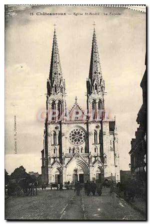 Carte Postale Ancienne Châteauroux Eglise St Andre La Façade