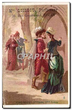 Seller image for Chromo Quillou Parfumeur Rue Grand Pont Rouen Cinq Mars Thtre Mousquetaire for sale by CPAPHIL