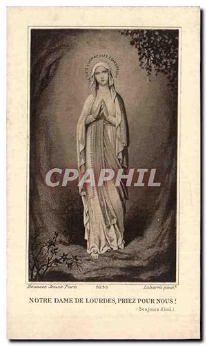 Bild des Verkufers fr Image pieuse Notre Dame De lourdes Priez Pour Nous zum Verkauf von CPAPHIL