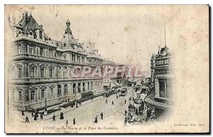 Carte Postale Ancienne Lyon Le Bourse et La Place des Cordeliers