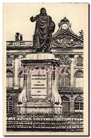 Seller image for Carte Postale Ancienne Nancy statue De Stanislas Fronton De l'Htel De Ville for sale by CPAPHIL