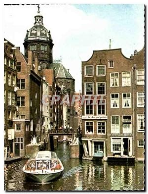 Bild des Verkufers fr Carte Postale Semi Moderne Amsterdam Oudezijds Kolk in de oude stad The oldest canal in the old city zum Verkauf von CPAPHIL