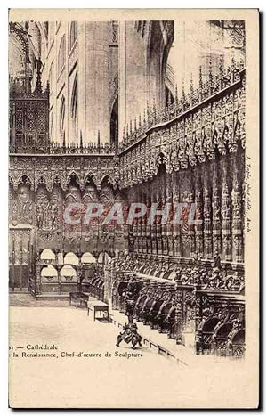 Bild des Verkufers fr Carte Postale Ancienne Auch Cathdrale La Renaissance Chef d'oeuvre de Sculpture zum Verkauf von CPAPHIL