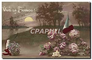 Bild des Verkufers fr Carte Postale Ancienne Fantaisie Fleurs Vive la France ! zum Verkauf von CPAPHIL