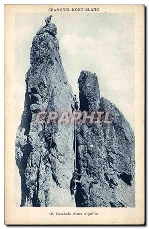 Bild des Verkufers fr Carte Postale Ancienne Chamonix Mont Blanc Escalade d'Une Aiguille Alpinisme zum Verkauf von CPAPHIL