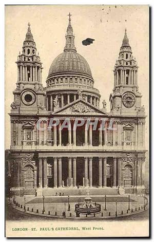 Imagen del vendedor de Carte Postale Ancienne London St Paul's Cathedral West Front a la venta por CPAPHIL