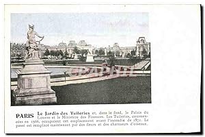 Image du vendeur pour Carte Postale Ancienne Paris Le Jardin des Tuleries et dans le fond le palais du Louvre et le Ministere des Finances mis en vente par CPAPHIL