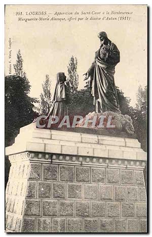 Image du vendeur pour Carte Postale Ancienne Lourdes Apparition du Sacre Coeur a La Bienbeureuse Marguerite Marie Alacoque diocese d'Autun mis en vente par CPAPHIL