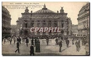 Bild des Verkufers fr Carte Postale Ancienne Paris Place De l'Opera Academie Nationale De Musique Le Plus Vasle Thtre Du Monde Construit Par zum Verkauf von CPAPHIL