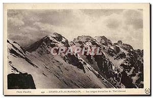 Carte Postale Ancienne Grand Atlas Marocain Les Neiges Eternelles du Tizi Likount