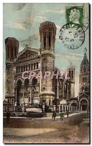 Carte Postale Ancienne Lyon Notre Dame de Fourviere La façade