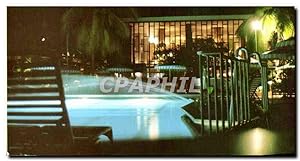 Carte Postale Ancienne Hilton international Trinidad Pictured at Night With View Of The Swimming ...