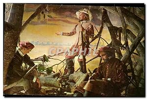 Seller image for Carte Postale Ancienne The Wax Museum Miami Florida De Soto discovering the Mississippl for sale by CPAPHIL