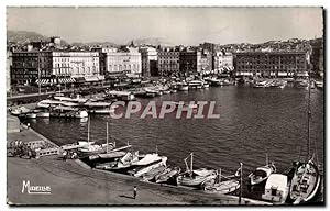 Carte Postale Ancienne Marseille Un coin du Vieux Port et le Quai des Belges