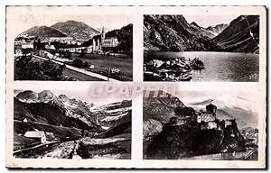 Seller image for Carte Postale Ancienne Souvenir Des Pyrenees Lourdes La Basilique Et Le Pic Du Jer Cauterets Le Lac Do Gaube Gavarnie Le Cirqur Et Le Gave for sale by CPAPHIL