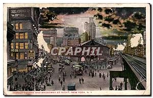Carte Postale Ancienne Herald Square And Broadway At Night New York
