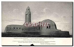 Carte Postale Ancienne Ossuaire de Douaumont Arriere du monument Chapelle catholique