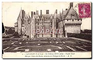 Carte Postale Ancienne Langeais Le Château Façade Ouest