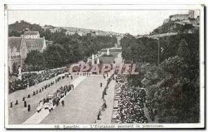 Carte Postale Ancienne Lourdes L'Esplanade pendant la Procession