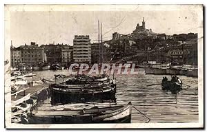 Carte Postale Ancienne Marseille Un Coin du Vieux Port Et De La Garde
