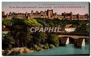 Carte Postale Ancienne Carcassonne L'Aude et la cité