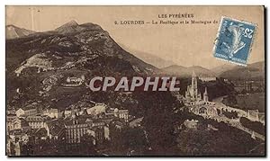 Bild des Verkufers fr Carte Postale Ancienne Les Pyrenees Lourdes La Basilique Et La Montugne zum Verkauf von CPAPHIL