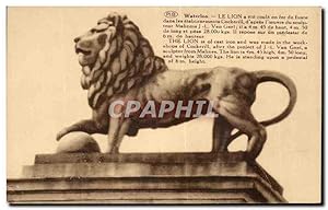 Carte Postale Ancienne Waterloo Le lion